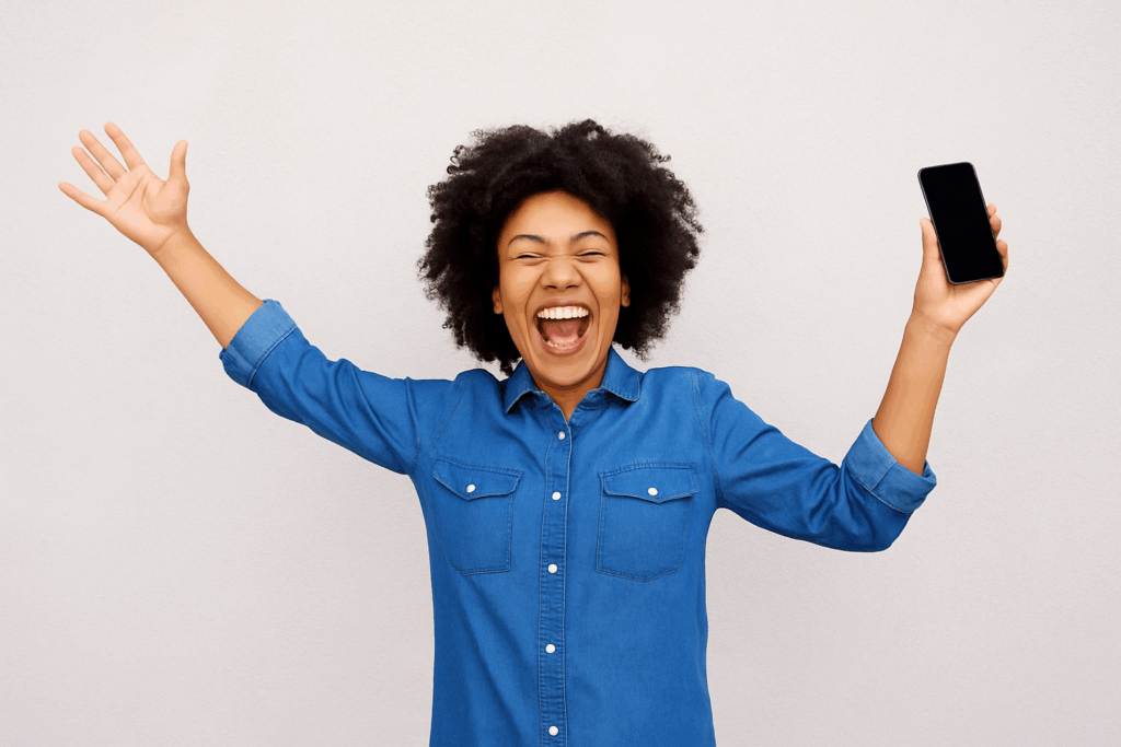 Happy woman investing on achieve by Petra
